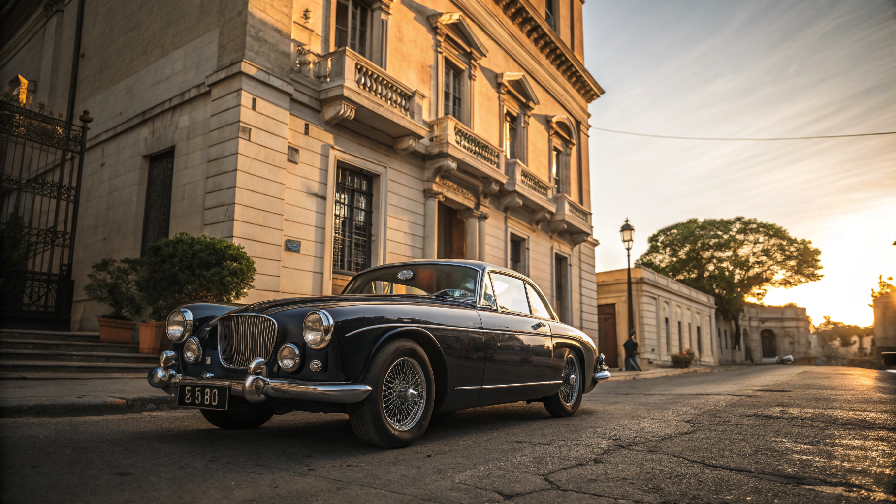 Specialist inspector photographing classic sports car for agreed-value insurance audit