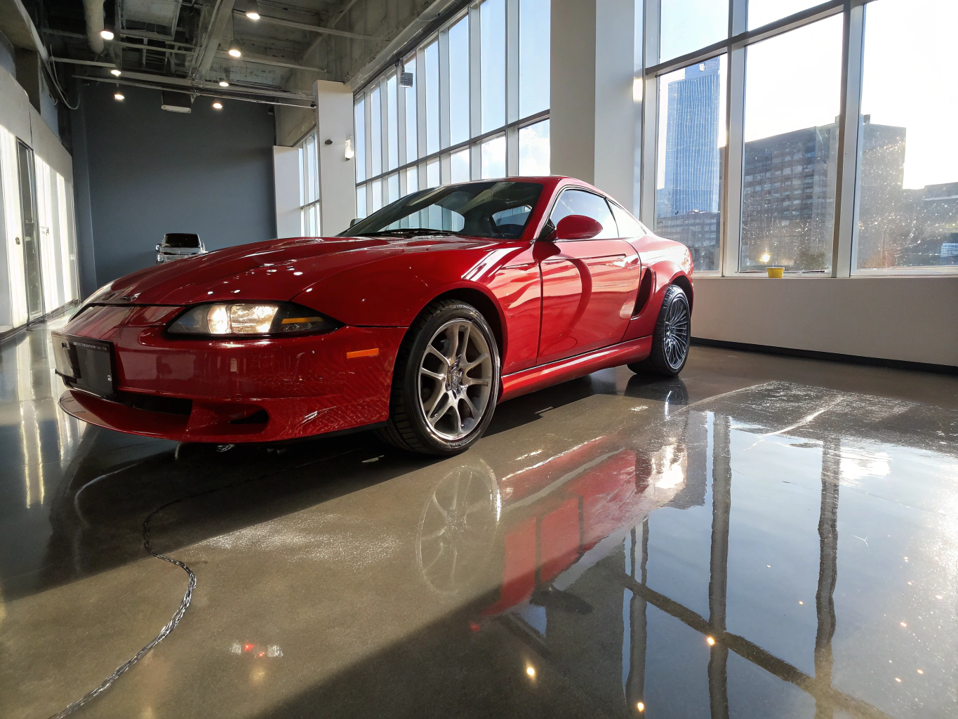 Private collection of classic vehicles in modern glass-fronted facility