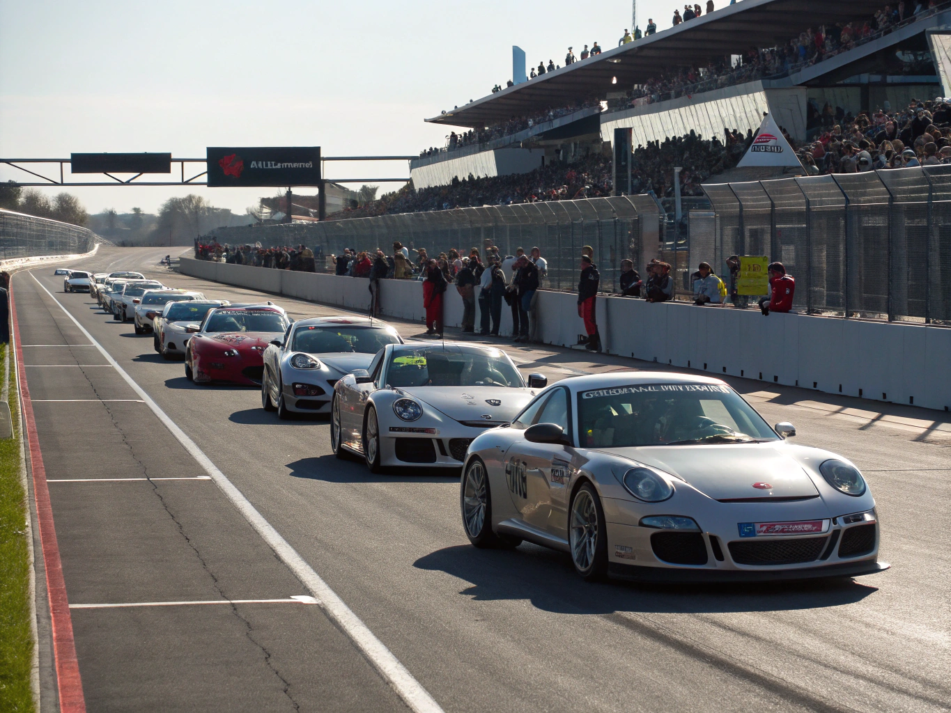 Porsche Carrera Cup racing cars on circuit